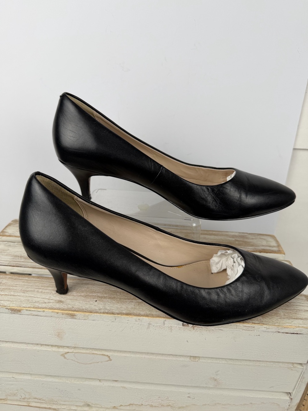 Cole Haan Quincy black leather kitten heel pumps women’s size 9.5